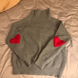 Chicwish heart and soul elbow patch turtleneck sweater L/XL